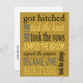 Euphemisms Post Wedding Party Einladungspostkarte (Vorne/Hinten)