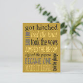 Euphemisms Post Wedding Party Einladungspostkarte (Stehend Vorderseite)