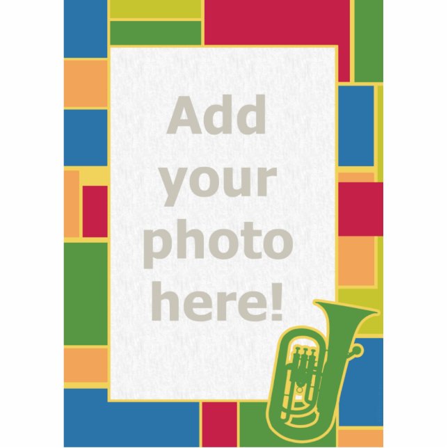 Euphonium Colorblocks Foto-Skulptur Freistehende Fotoskulptur (Vorne)