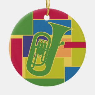 Euphonium Colorblocks-Schmuckstück Keramikornament