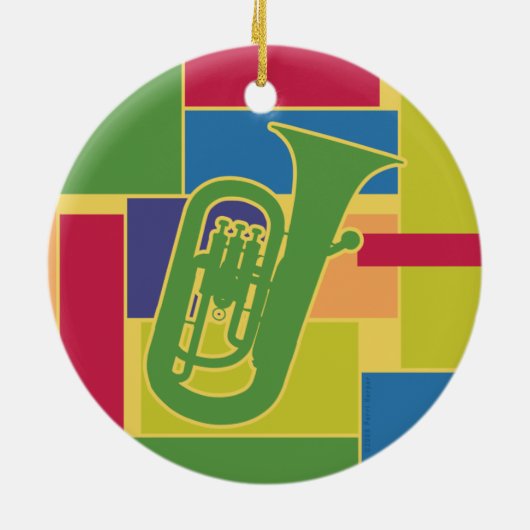 Euphonium Colorblocks Verzierung Keramikornament (Hinten)