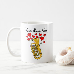 Euphonium Hearts Brass Musician Custom Kaffeetasse