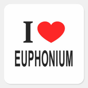 ❤️ EUPHONIUM I LIEBE EUPHONIUM I HERZEUPHONIUM QUADRATISCHER AUFKLEBER