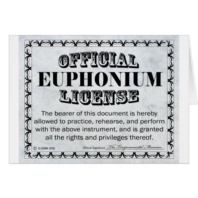 Euphonium-Lizenz (Vorderseite (Horizontal))