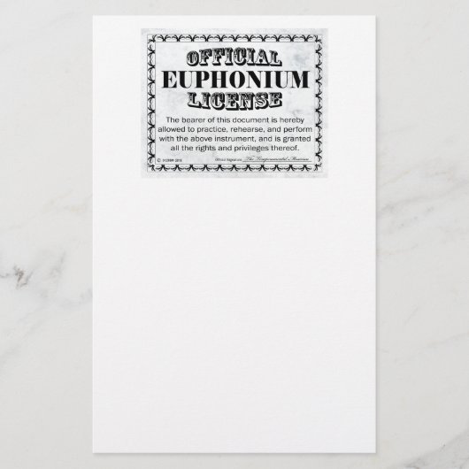 Euphonium-Lizenz Briefpapier (Vorderseite)