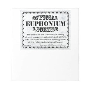 Euphonium-Lizenz Notizblock