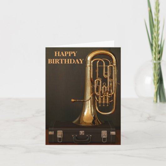 Euphonium-Messing-Musikinstrument Geburtstag Karte (Vorderseite)