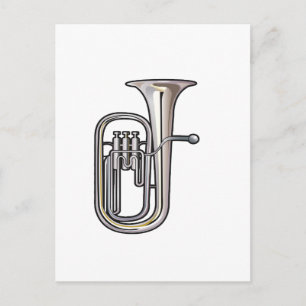 Euphonium-Messinginstrument Musik realistisch.pnng Postkarte