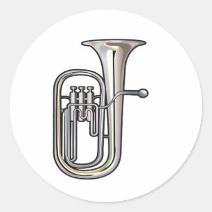 Euphonium-Messinginstrument Musik realistisch.pnng Runder Aufkleber
