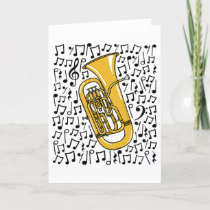 Euphonium Musical Notes Brass Musician Feiertagskarte