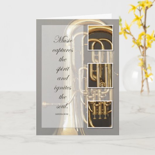 Euphonium-Musik-Geburtstag Karte (Gelbe Blume)