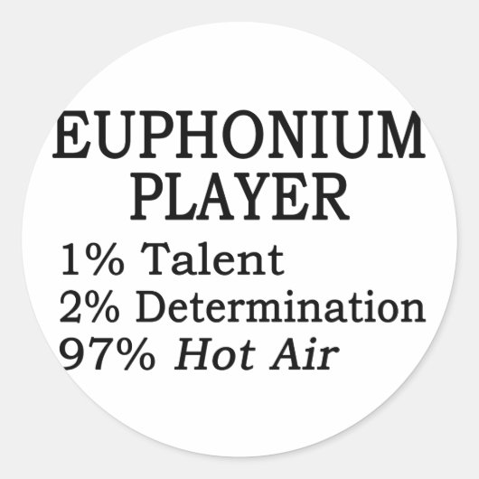 Euphonium Player Hot Air Runder Aufkleber (Vorderseite)