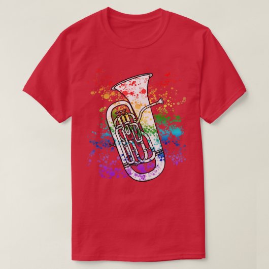 Euphonium Rainbow Colors Euphoniumist Blasmusik T-Shirt (Design vorne)