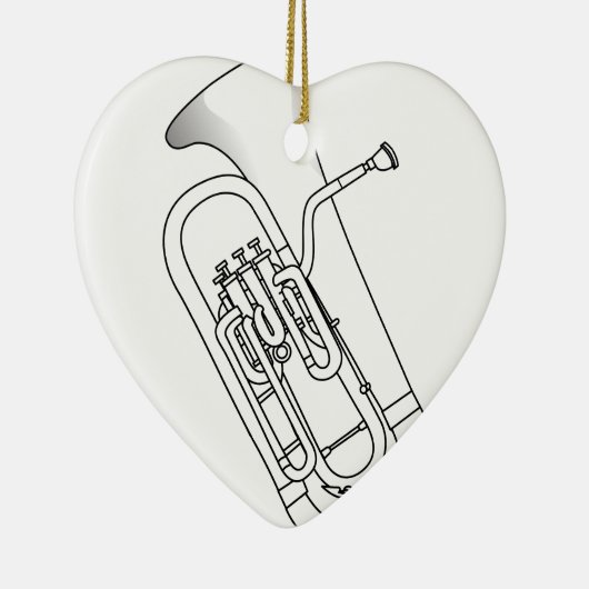 Euphonium Redwork Keramikornament (Rechts)