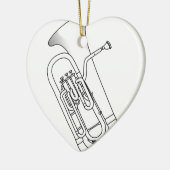 Euphonium Redwork Keramikornament (Links)