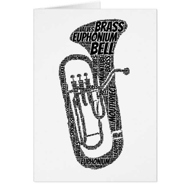 Euphonium Shaped Word Art Black Text (Vorne)