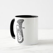 Euphonium Shaped Word Art Black Text Tasse (Vorderseite Links)