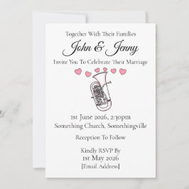 Euphonium Wedding Invitation Brass Musicians Einladung
