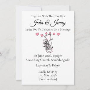 Euphonium Wedding Invitation Brass Musicians Einladung