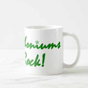 Euphoniums-Felsen - grüne Beschriftung Kaffeetasse