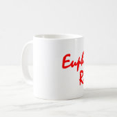 Euphoniums-Felsen - rote Beschriftung Kaffeetasse (Vorderseite Links)