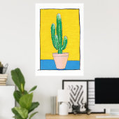 Euphorbia Cactus zeichnend, einfach, modern, sonde Poster (Heimbüro)