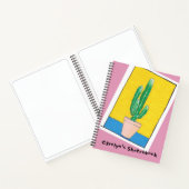 Euphorbia-Kaktus in einem Topf, Ihr Name, Ihr Skiz Notizblock (Innenseite)