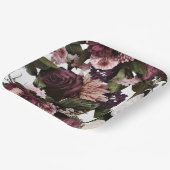 Euphoria Black Floral Wedding Paper Tellers Pappteller (Gewinkelt)