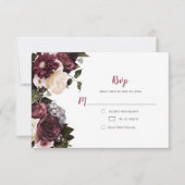 Euphoria Boho Burgundy Pink White Floral UAWG | RSVP Karte (Vorderseite)