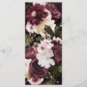 Euphoria Burgundy & Pink Floral Wedding Menu Menükarte (Rückseite)