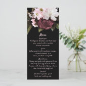 Euphoria Burgundy & Pink Floral Wedding Menu Menükarte (Stehend Vorderseite)