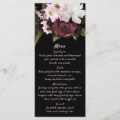 Euphoria Burgundy & Pink Floral Wedding Menu Menükarte (Vorderseite)