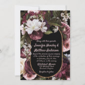 Euphoria Burgundy und Pink Rustic Floral Wedding Einladung (Vorderseite)