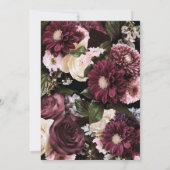 Euphoria Burgundy und Pink Rustic Floral Wedding Einladung (Rückseite)