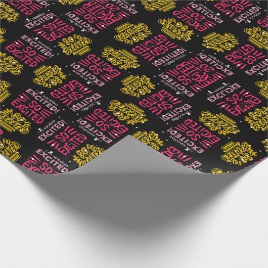 Euphorie-Typografisches Muster Geschenkpapier (Ecke)