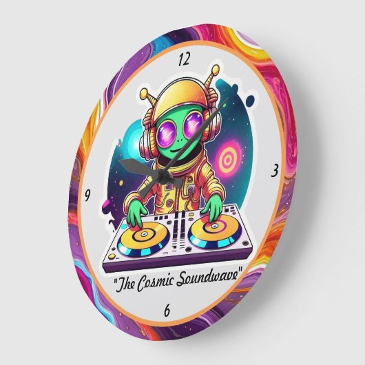 "Euphorische Alien Beats" Große Wanduhr (Winkel)