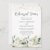 Euphorisches Erröten und Weiße Blume Probe Abendes Einladung (Vorderseite)