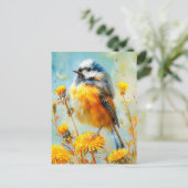 Eurasian Blue Tit in beeindruckender Landschaft Postkarte (Stehend Vorderseite)