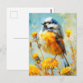 Eurasian Blue Tit in beeindruckender Landschaft Postkarte (Vorne/Hinten)