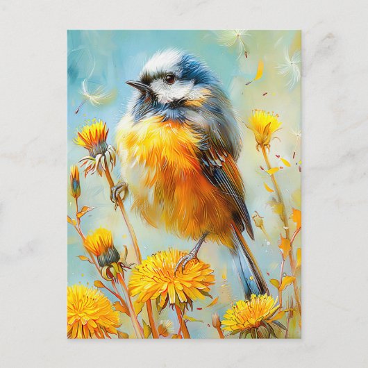 Eurasian Blue Tit in beeindruckender Landschaft Postkarte (Vorderseite)