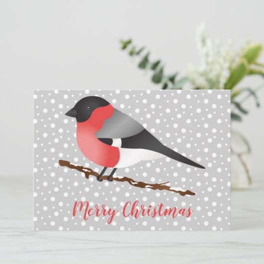 Eurasian Bullfinch Bird Frohe Weihnachten Custom (Stehend Vorderseite)