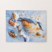 Eurasian Nuthatch in beeindruckender Stilmalerei Puzzle (Horizontal)
