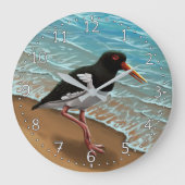 Eurasian Oystercatcher clock Große Wanduhr (Vorderseite)