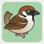 Eurasian Tree Sparrow Quadratischer Aufkleber (Vorderseite)