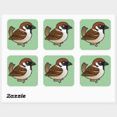 Eurasian Tree Sparrow Quadratischer Aufkleber (Blatt)