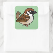 Eurasian Tree Sparrow Quadratischer Aufkleber (Tasche)