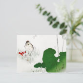 Eurasian Tree Sparrow, Watanabe Seitei Postkarte (Stehend Vorderseite)