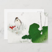 Eurasian Tree Sparrow, Watanabe Seitei Postkarte (Vorne/Hinten)