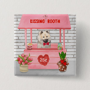 Eurasier Dog Valentine's Day Kissing Booth Button