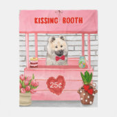 Eurasier Dog Valentine's Day Kissing Booth Fleecedecke (Vorderseite)